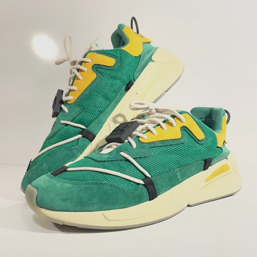 DIESEL Mens Size 12.5 S-SERENDIPITY LACE Green Yellow Suede